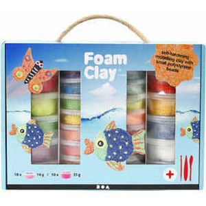Foam Clay® - Boetseerklei - Klei Set - Diverse Kleuren - 10 x 35 gram, 18 x 14 gram, 3 x boetseergereedschap - 2 sets