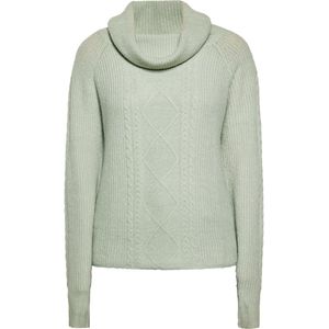 Usha - Trui - Pastelgroen - Knitwear - Watervalhals - Lange Mouwen