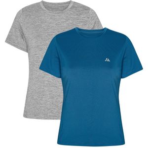 DANISH ENDURANCE - Sport T-Shirt - Grijs Gemêleerd/Lichtblauw - Workout & Sport Top