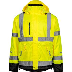 Fluor Geel/zwart Hi-Vis Craftman Winterjas Lyngsøe Rainwear L