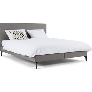 Maxi Boxspring Cisano vlak met Silver Pocket Deluxe Foam matras - 180 x 200 cm - light grey