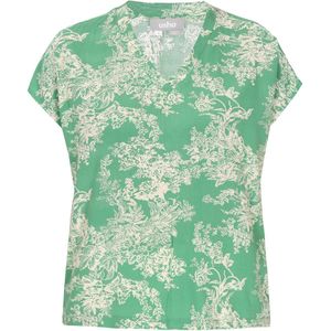 Usha - Jurk - Jade Groen/Wit - Cocktailjurk - Bloemenprint - Knielengte
