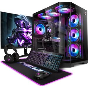Vibox Gaming PC Compleet pakket - 24"" Monitor - Intel i9 12900KF - RTX 5060 Ti 8GB - 16GB RAM - 1TB NVMe SSD - Win11 - WiFi - Zwart