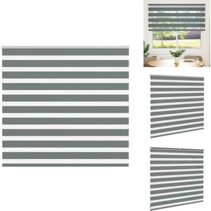 vidaXL Zebra Jaloezie - Zebra Jaloezieën - Zebra Rolgordijn - Dubbel Rolgordijn - Zebra rolgordijn 160x100 cm stofbreedte 155,9 cm donkergrijs