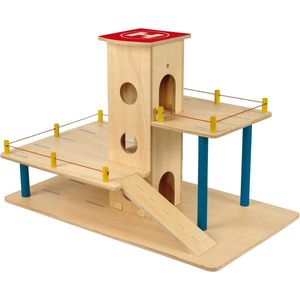 Educo Houten Autogarage - Houten speelgoed - Houten puzzel - Educatief speelgoed - Kinderspeelgoed - 36x66x48cm - Vanaf 3 jaar