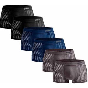 BOXR Boxershort Heren 6 Pack - Bamboe Ondergoed Heren - Duurzaam & Ademend - Zijdezacht - Perfecte Pasvorm - Ondergoed Heren - Onderbroeken Heren - Ideaal voor Dagelijks Gebruik & Sport - Maat S