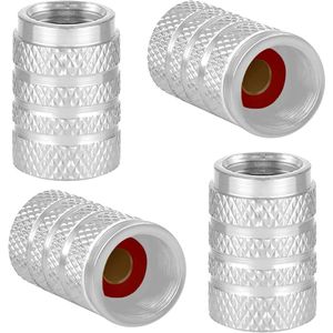 4 stuks Universele aluminium ventieldoppen voor banden (zilverwit)