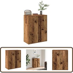 vidaXL Dressoir - 60x30x75 cm - Bewerkt hout - Oud hout Dressoir - Houten Dressoir - Vintage Dressoir - Opslagoplossing - Salontafel