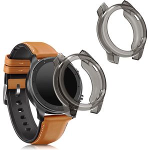 kwmobile 2x Hoes voor geschikt voor Huami Amazfit GTR (42mm) - Siliconenhoes voor sporthorloge zwart / transparant