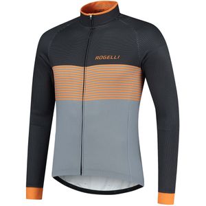 Rogelli Boost Wielershirt Lange Mouwen - Fietsshirt Heren - Grijs/Zwart/Oranje - Maat M