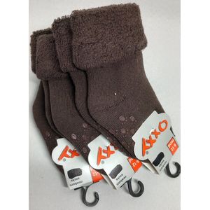 Baby Sokjes - 6 - 12 Mnd - Meisjes - Bruin - Voordeelverpakking 3 Paar