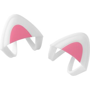 Kattenoortjes voor Koptelefoon - Silicone Oren voor Overear Hoofdtelefoons (2,5-3,8 cm) in Wit/Roze