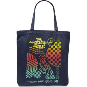 SCOTCH & SODA Schoudertas Canvas Artwork Tote Night Donkerblauw