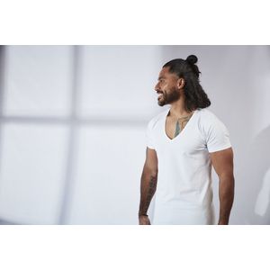 V-nus Stretch Diepe V-hals Wit 10-pack S