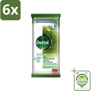 Dettol Reinigingsdoekjes Tru Clean Eucalyptus & Lime 48 stuks per verpakking - Voordeelverpakking - 6 stuks - Schoonmaakdoekjes - Multi reinigingsdoekjes