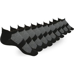 LIEVE SOKKEN katoenen sokken voor heren – Middeldik, kort, ademend – Zwart – Maat 35-38 – Met hiellus – Verpakking van 10 paar
