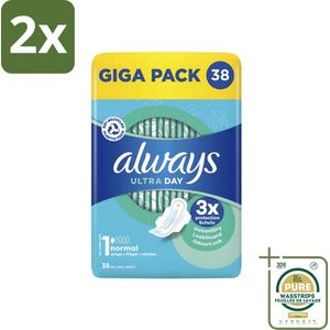 Always Ultra Day - Maandverband - Maat 1 - Normal - Giga Pack - 38 Pads - Voordeelverpakking - 2 stuks - Maandverband - Menstruatie