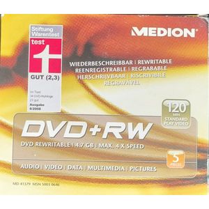 Medion DVD+RW 5 stuks in slimcases 4,7GB