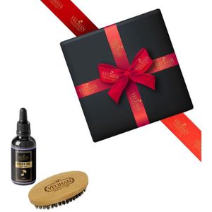 Velihan Beardcare - Baardverzorging Duo Pack Baardolie Bay Rum & Baardborstel - Cadeau voor mannen - Vaderdag Cadeau - Cadeau voor hem - Cadeau voor Kerst - Valentijdsdag mannen - Giftset mannen - Geschenkset man - Cadeauset verjaardag