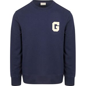 Gant Sweater Teddy Logo Navy - Maat XL - Heren - Sweaters