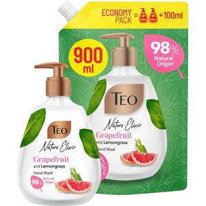 Natuurlijke set voor hand en lichaam creme zeep met Grapefruit en Citrus- 400ml pus navul 900ml