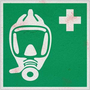 Zuurstofmasker bord – E029 - Sign Again - 15 x 15 cm