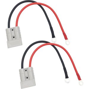 50 A 600 V Heftruck Acculader Connector met 10 AWG O-ring Batterij Aansluitkabel (2 stuks)