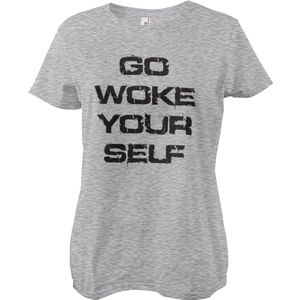 Hybris Go Woke Yourself Girly Tee Damen T-Shirt Heather-Grey-S