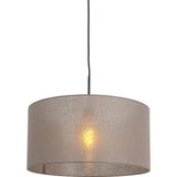 QAZQA combi - Moderne Hanglamp met kap - 1 lichts - Ø 500 mm - Taupe - Woonkamer | Slaapkamer | Keuken