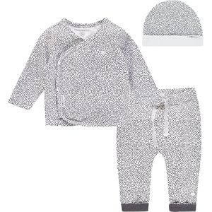 Noppies - Kledingset - 3 delig - Kirsten Wit met stippen - Overslagshirt Hannah - Muts Marjolein - Maat 50