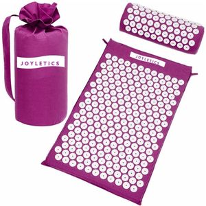 Joyletics spijkermat met kussen | paars | 66 x 40 x 2 cm | acupressure mat | model 2024