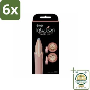 Wilkinson Sword - Trimmer - Intuition Perfect Finish Facial Duo - Gezicht - 1 scheerapparaat - Voordeelverpakking - 6 stuks - Wenkbrauw styling - Ontharing gezicht