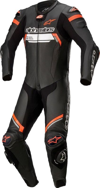 Alpinestars - Missile V2 Ignition - Leren Motorpak - Zwart Rood Fluo