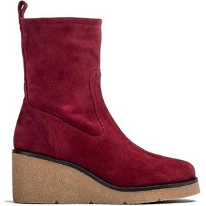 Unisa sleehak laarzen bordeaux rood suède