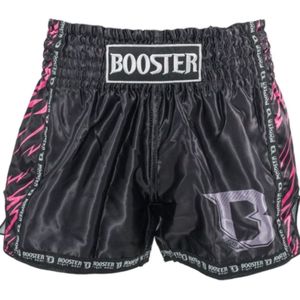 Booster Kids Muay Thai Shorts Combat Series 3 Zwart Roze - Maat 116 | 6 Jaar