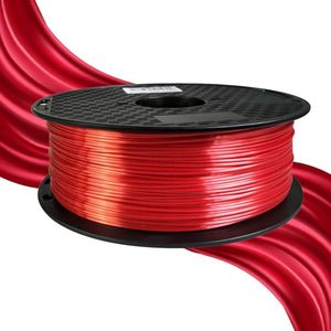 Zijde Rode PLA Filament 1.75mm 1KG - 3D Printer Filament Spool - 3D Printing Materiaal - Zijdeachtige Glans - Metallic PLA Rood - Metaal Glanzend Filament