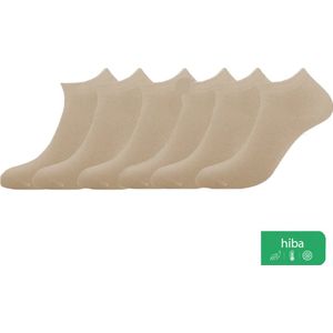 Bamboe Sokken, Sneaker Sokken, 6 paar, Dames en Heren, Kort Sokken, Antibacterieel, 43-46, Beige