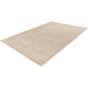 Lalee Comfy Uni vloerkleed karpet effen laagpolig vloerkleed rechthoekig organische vormen tapijt fraai gemêleerd 160x230 cm Ivoor gebroken wit