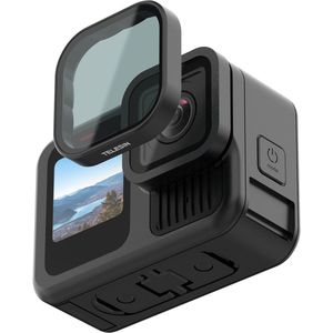 Telesin ND32 Lens Filter voor GoPro Hero 9 / 10 / 11 / 12 Black - Voor Filmische Motion Blur - Kleurvast Duits Optisch Glas - Aluminium - Zwart