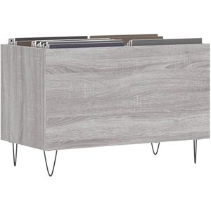 Platenspelermeubel - LP-kast - Platenspelerkast - Draaitafelstandaard - Platenspelerstandaard - Vintage Displayplank - Grijs Sonoma Eiken