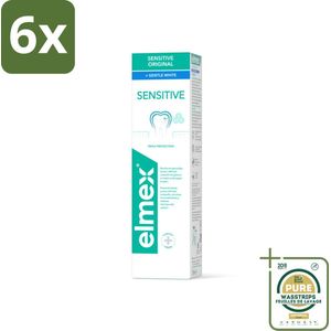 Elmex Tandpasta Sensitive Gentle White 75 ml - Voordeelverpakking - 6 stuks - Gentle White - Tandbleaching