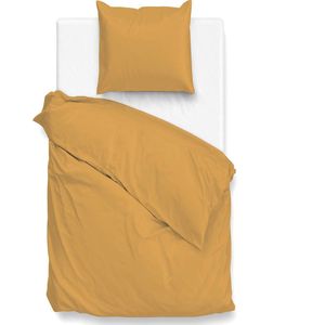 ZoHome Satinado Dekbedovertrek - Eenpersoons - 140x200/220 cm - Ochre Gold