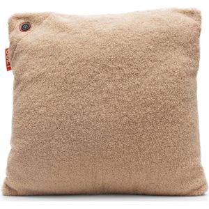 Cozy warmtekussen | Duurzaam & Draadloos | Infrarood | 45x45 cm | Licht bruin | Woolly | incl standaard batterij