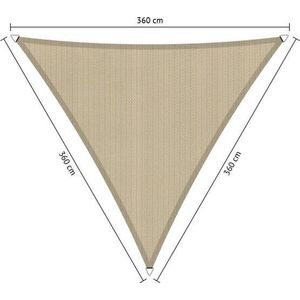 Shadow Comfort® Gelijkzijdige driehoek schaduwdoek - UV Bestendig - Zonnedoek - 360 x 360 x 360 CM - Neutral Sand