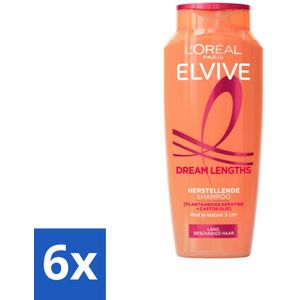 6 x L'Oréal Elvive Dream Lengths Shampoo 250 ml - L'Oréal Paris - Elvive - Shampoo - Lang Haar - Beschadigd Haar