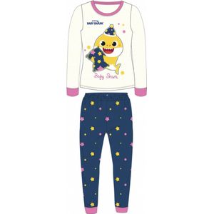 Baby Shark Pyjama Meisjes Katoen Blauw Maat 116