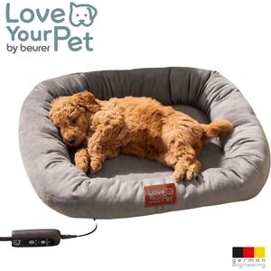 Beurer Kira Verwarmde Kattenmand & Hondenmand – Elektrisch Warmtekussen voor Kat of Kleine Hond – 2 Temperatuurstanden & 4 Timerstanden – Veilig IPX7 – Afneembare Hoes – 58 × 50 cm
