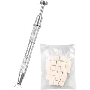 YUBBI Nagelspons Grijper - Gradient Ombre Nagelsponzen - Mini Sponges - Metalen Nail Art Tool - Inclusief 25 Sponsjes