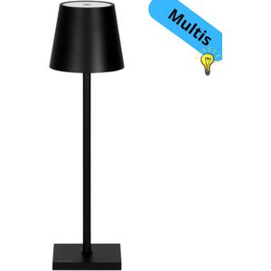 Multis - Tafellamp Oplaadbaar - Tafellamp Slaapkamer en Woonkamer - Draadloos - USB - Oplaadbaar - Zwart