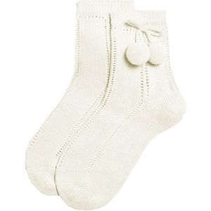 iN ControL 2pack off white JACQUARD sokken met pompoms 15/17